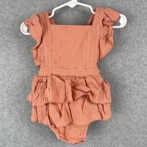 D0022 NWT Baby Sleeveless Ruffle Romper Cotton size 12 months